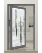 PIVOT Glass S10 - aluminium mat taatsdeur met transparant decor