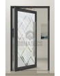 PIVOT Glass S - matte aluminium draaideur met transparant motief