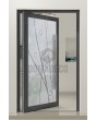 PIVOT Glass S22 - aluminium matte draaideur met transparant motief