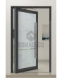 PIVOT Glass S - matte aluminium draaideur met transparant motief