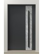 PIVOT V41 - aluminium pivot voordeur met witte steenstructuur