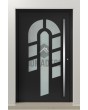 LIM 15E - enkele aluminium deur met decoratief glas