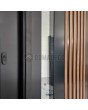 LIM RAIL4 - aluminium voordeur met verticale lamellen van aluminium profielen