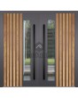 LIM RAIL4 dubbel - aluminium dubbele deur met verticale lamellen en raam