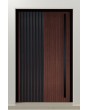 PIVOT RAIL6 - aluminium taatsdeur met zwarte verticale lamellen van aluminium profielen