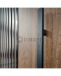 LIM RAIL6 dubbel - aluminium dubbele voordeur met zwarte verticale lamellen gemaakt van aluminium profielen