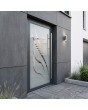 LIM Glass S11 - gematteerde aluminium voordeur met een transparant decor