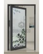 PIVOT Glass S - matte aluminium draaideur met transparant motief