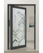 PIVOT Glass S13 - aluminium matte draaideur met transparant decor