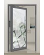 PIVOT Glass S - matte aluminium draaideur met transparant motief