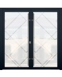 LIM GLASS double S - matte aluminium dubbele deur met transparant motief