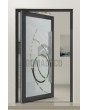 PIVOT Glass S16 - aluminium mat taatsdeur met transparant decor