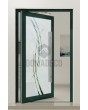 PIVOT Glass S - matte aluminium draaideur met transparant motief
