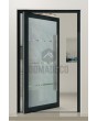 PIVOT Glass S3 - aluminium matte taatsdeur met drie transparante strepen