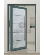 PIVOT Glass S4 - aluminium matte taatsdeur met vier transparante strepen