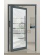 PIVOT Glass S5 - aluminium matte taatsdeur met vijf transparante strepen