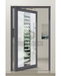 PIVOT Glass S6 - aluminium mat taatsdeur met transparant decor