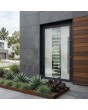 Antracietkleurige aluminium deur met enkelzijdige zandstructuur en transparant decor