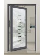 PIVOT Glass S2 - aluminium matte taatsdeur met twee transparante strepen