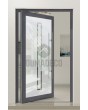 PIVOT Glass S2 - aluminium matte taatsdeur met twee transparante strepen