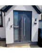 Antracietkleurige, stijlvolle, moderne aluminium voordeur