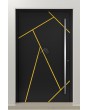 Anthracite stijlvolle aluminium draaideur met strepen