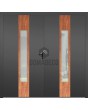 LIM v08 dubbel - dubbele aluminium scharnierende voordeur met houten decor en glas