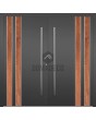LIM v28 double - double aluminum entrance door with wooden decor
