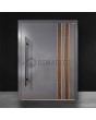 antraciet aluminium voordeur met walnoothouten decor