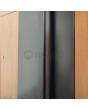 LIM V35 - aluminium voordeur met houtstructuur en inox decor