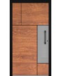 LIM V35 - aluminium voordeur met houtstructuur en inox decor