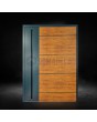 Antraciet aluminium draaibare voordeur met houten decor