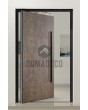 PIVOT V53 - roestkleurige aluminium draaideur bekleed met roestkleurig gesinterd kwarts