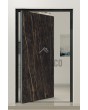 PIVOT V54 - aluminium taatsdeur bekleed met Noir Desir gesinterd kwarts