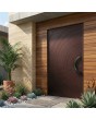 Paarse aluminium draaideur met gefreesd patroon