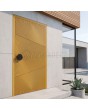 Gele aluminium voordeur met gefreesd patroon