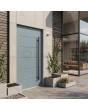 Modern aluminium voordeur in duifgrijs