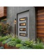 Zilverkleurige, moderne aluminium voordeur