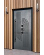 LIM M13 - aluminium deur met grijze textuur van gefreesd metaal