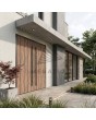 Aluminium dubbele deur met Tambora-hoge-druklaminaat in houtlook