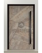 LIM WOODLINE 3 - aluminium toegangsdeur met Fir Platinum houtimitatielaag