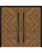 LIM WOODLINE 4 Double - aluminium dubbele toegangsdeur met houtlook, bekleed met Creek Larch hogedruklaminaat