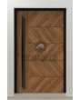 LIM WOODLINE 4 - aluminium toegangsdeur met houtlook, bekleed met Creek Larch hogedruklaminaat