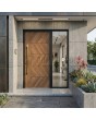 Aluminium voordeur met houtlook, bekleed met Creek Larch hogedruklaminaat