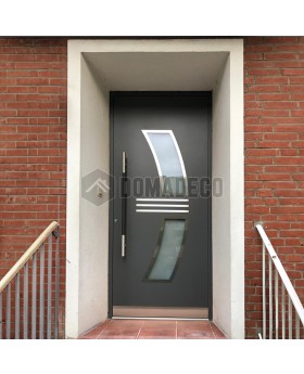 Porte d'entrée haute sécurité en aluminium anthracite