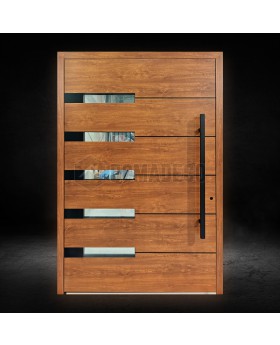 Gouden eiken aluminium enkele draaideur