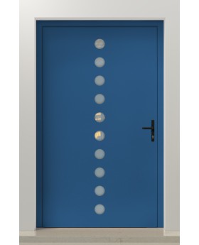PIVOT Arlekin - grote aluminium draaideur met tien kleine glaspanelen