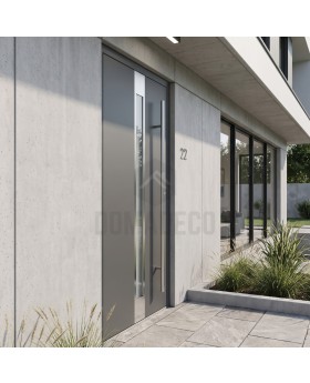 Voordeur van antracietkleurig aluminium 