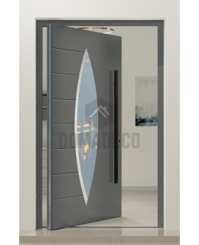 PIVOT C11 - aluminium exclusieve taatsdeur met ovaal glas