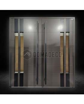 Bronzen vooringang aluminium dubbele deur